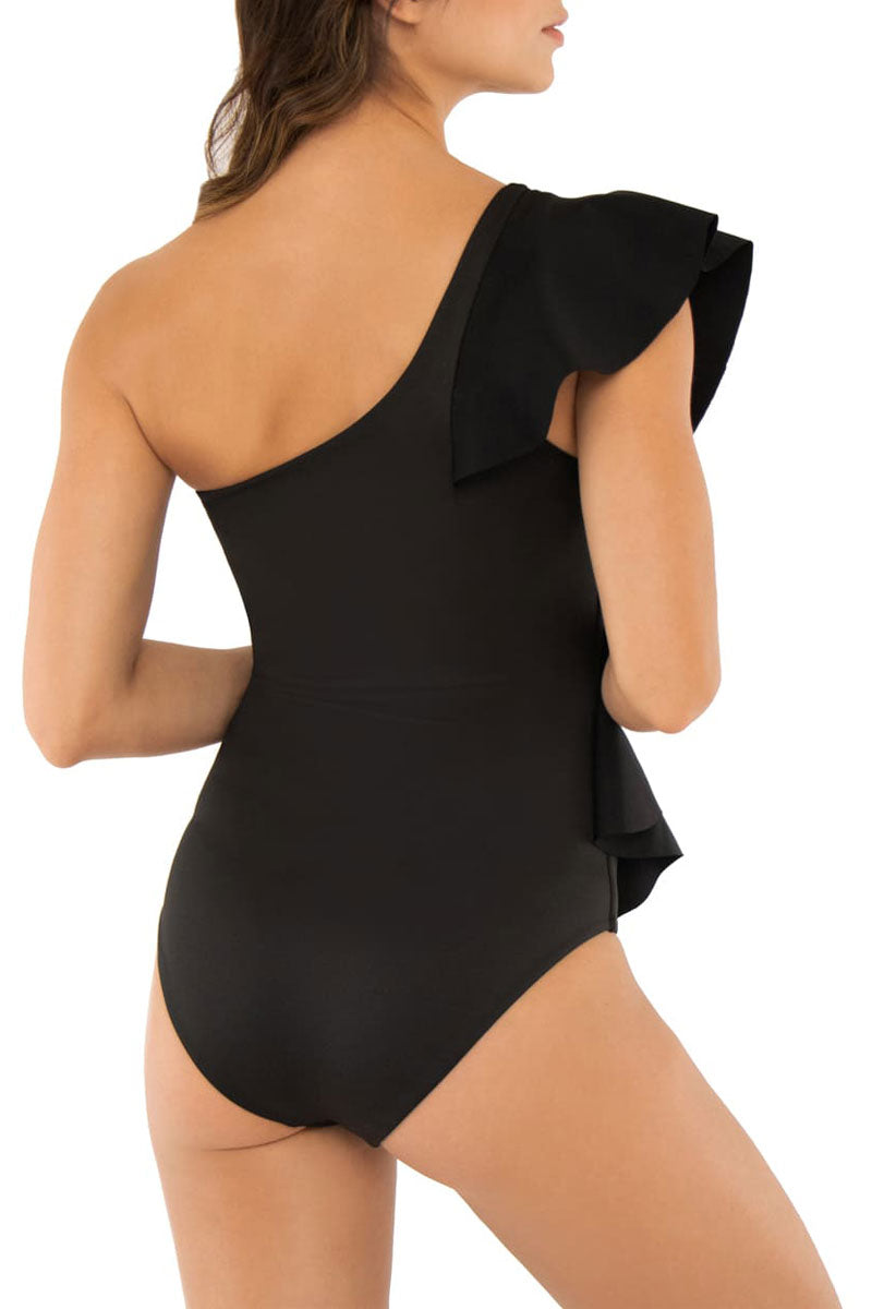 Enzo Black Tummy Control One Piece