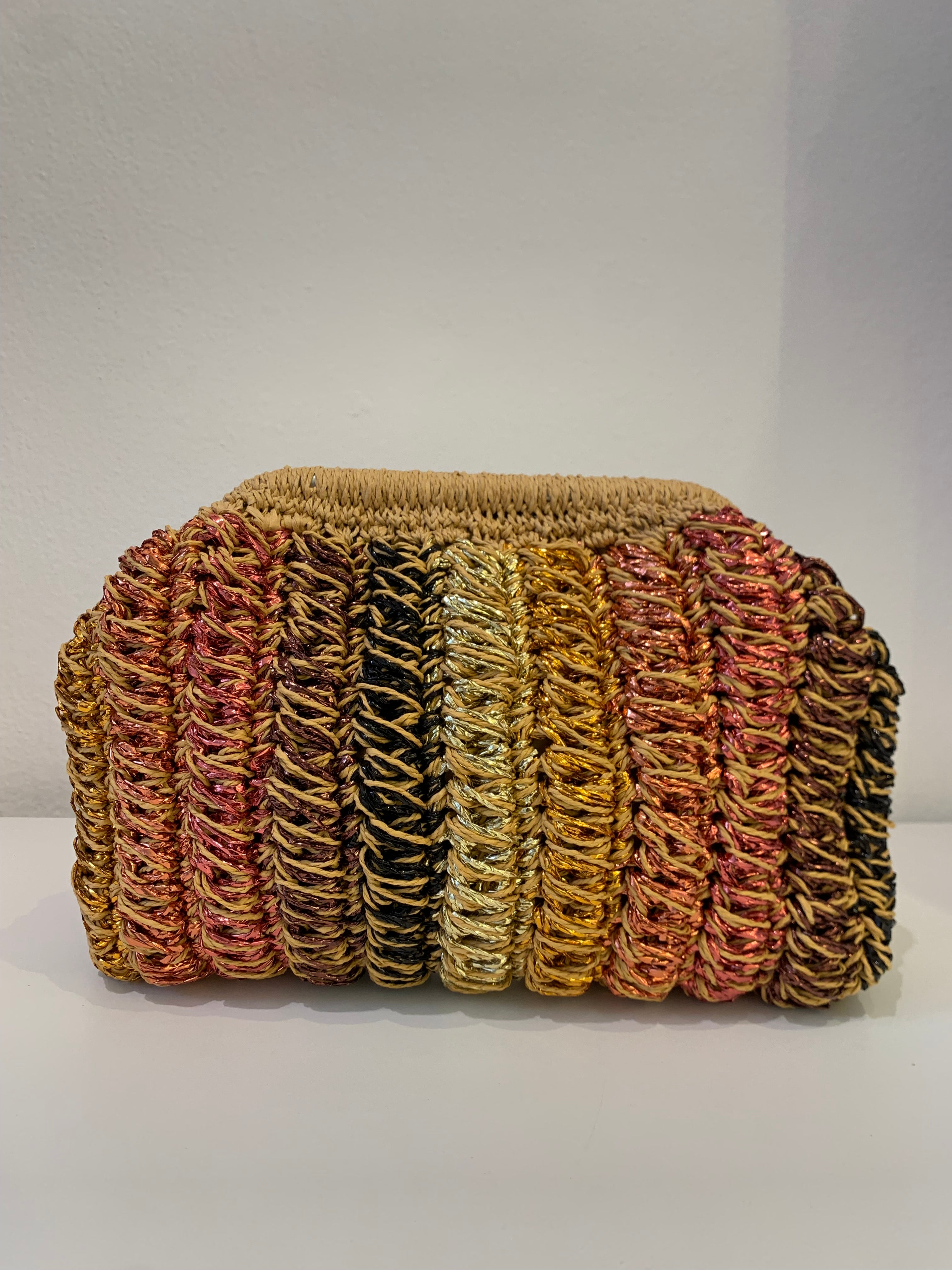 RECTANGULAR RAFFIA BAG WITH 6 COLORS