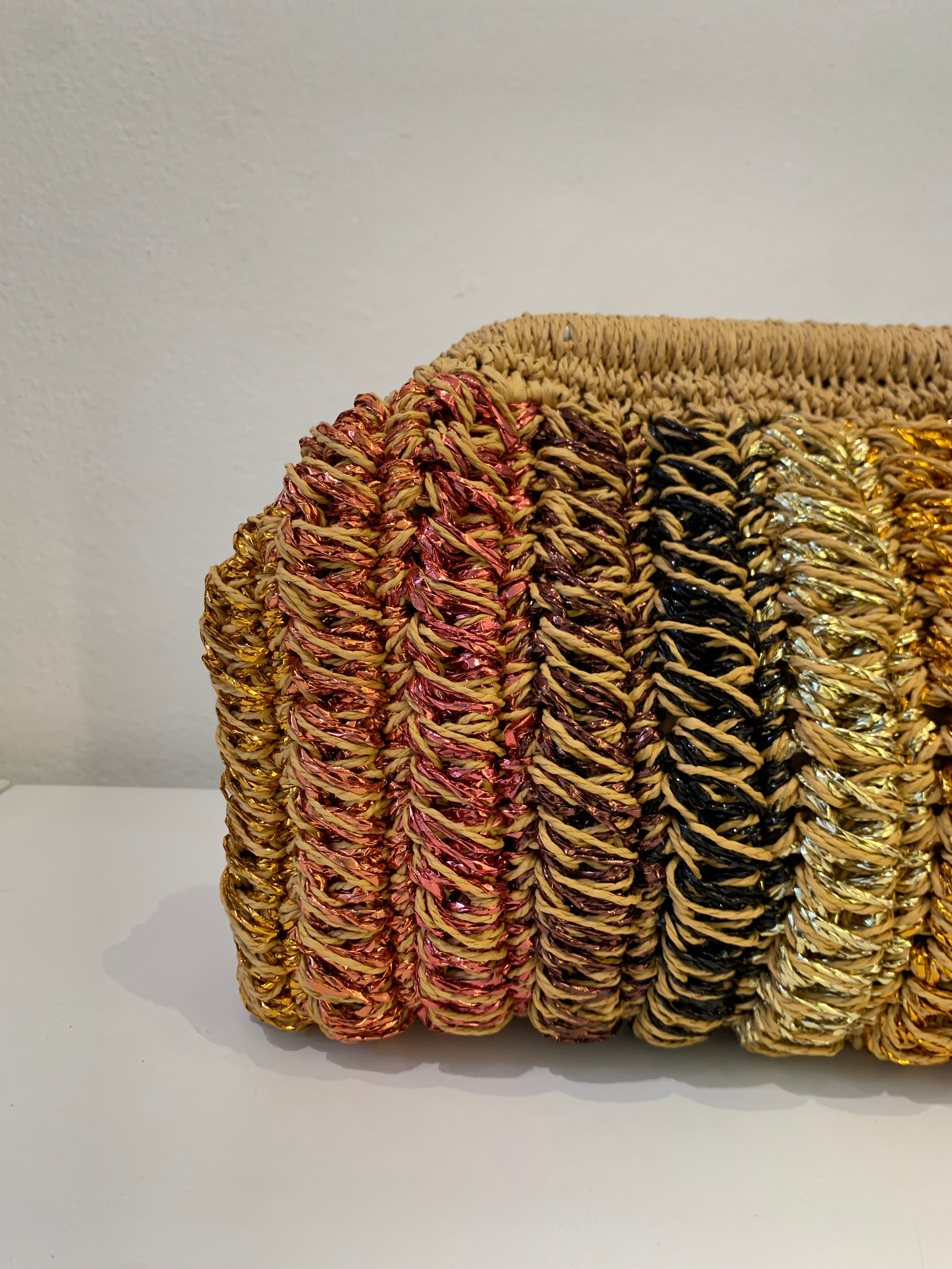 RECTANGULAR RAFFIA BAG WITH 6 COLORS